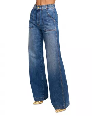 Theodora High Rise Wide Leg Jeans in Medium Wash