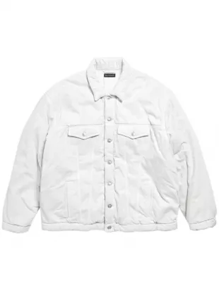 White Padded Denim Jacket