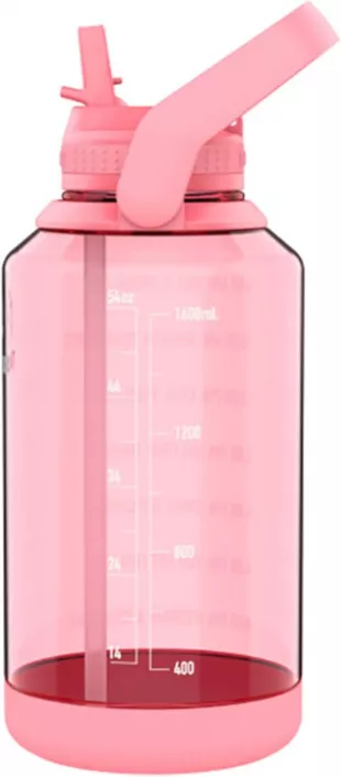 Motivational Water Bottle with Straw Lid with Time Marker, Half Gallon, Premium Quality BPA Free Tritan Plastic, Flutter Pink Visit the Takeya Store