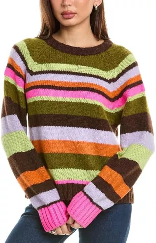 Velvet By Graham & Spencer Women's Pepper Boatneck Sweater - Lux Rib Knit, Loose Fit, Cuffed Sleeves