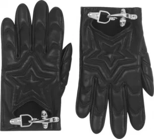 x Future Black Star Quilted Leather Gloves