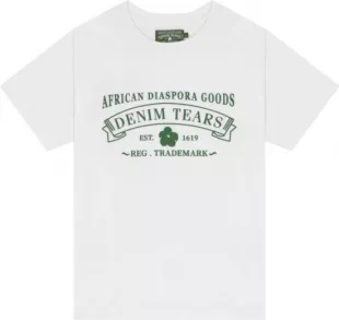 White & Green ADG Logo T Shirt