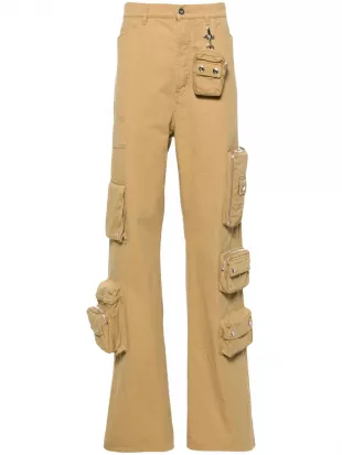 x Future Beige 3D Cargo Pocket Baggy Pants