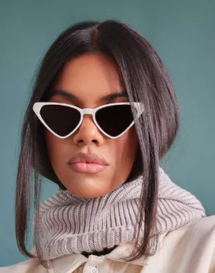 Beige Triangular Frame Sunglasses