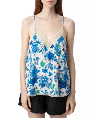 ZADIG + VOLTAIRE CHRISTY SILK CAMISOLE - ECRU. main image 1