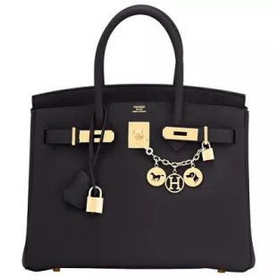 Hermes Black Birkin 30cm Togo Gold Hardware Bag