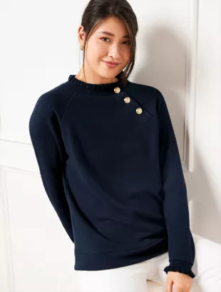 Ruffle Trim Raglan Sweatshirt in Golden Maize