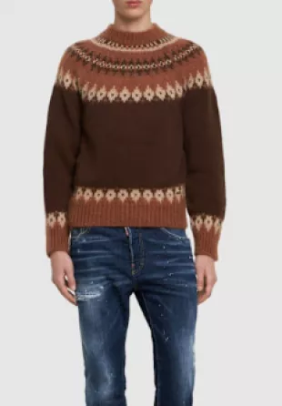 Jacquard Wool Blend Sweater