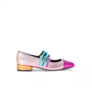 Pierra Low Rainbow Leather Mary Janes