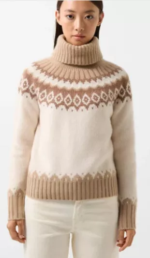 Ingrid Sweater in Off-White/Camel