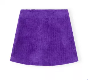 Corduroy Mini Skirt In Simply Purple