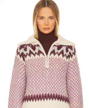 Elandra Fairisle Sweater in Pink & Burgundy