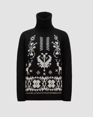 Grenoble Hand-Embroidered Alpaca & Wool Polo Neck Jumper