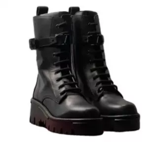 V Logo Pony-Style Calfskin Ankle Boots