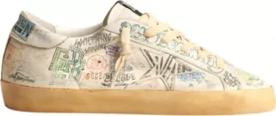 White Allover Graffiti Super Star Sneakers