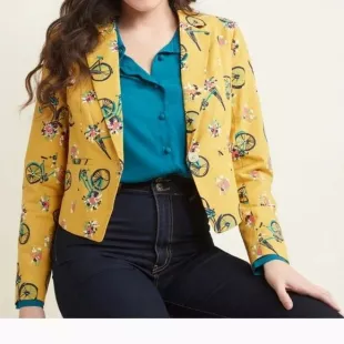 Bicycle Print Blazer