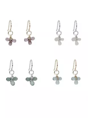 Tiny Gemstone Circlet Earrings II