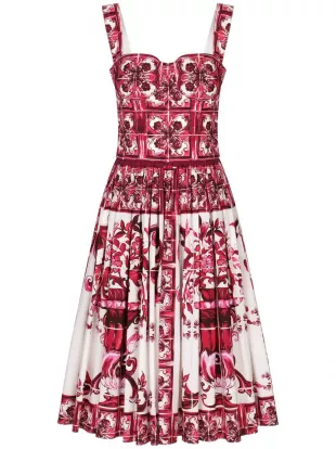 Dolce & Gabbana Majolica-Print Cotton Midi Dress worn by Rose Defoe (Fiona  Button) as seen in The Split (S04E01) | Spotern