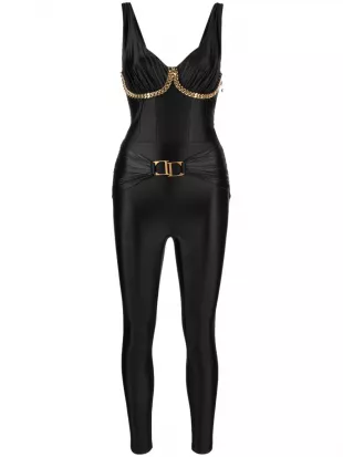 Chain-Link Bustier Jumpsuit