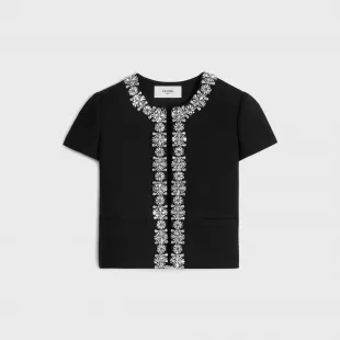 Embroidered Chelsea Jacket in diagonal wool