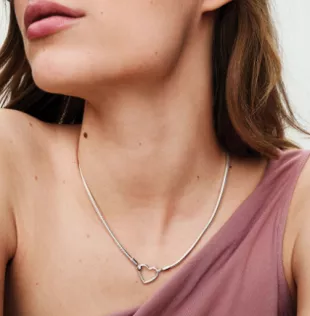 Heart Closure Snake Chain Necklace