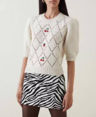 Cherry Embroidered Sweater