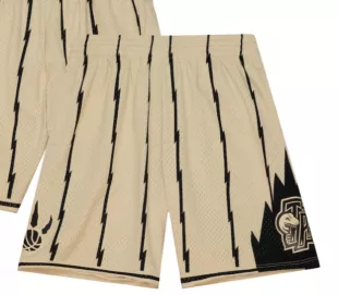 1998-99 Toronto Raptors Beige Striped Shorts