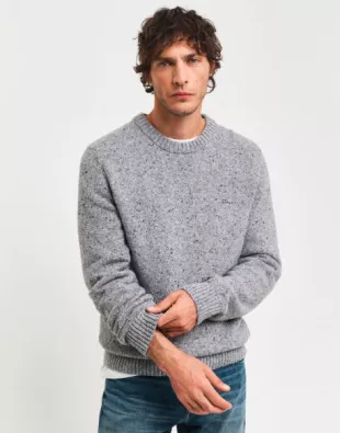 Wool Nepps Crew Neck Sweater