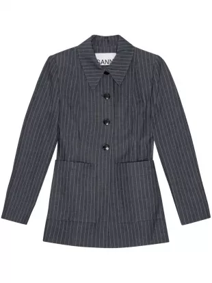 Pinstripe Single-breasted Blazer