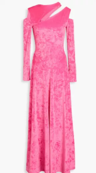 Cutout stretch-velvet Maxi Dress