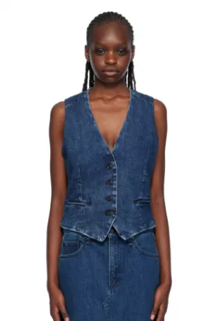 Navy Priya Denim Vest