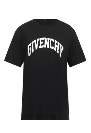 Black Curved College Logo T-Shirt