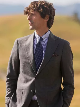 Blazer en flanelle gris laine et cachemire