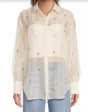 Priscilla Organza Jewel Embellished Blouse