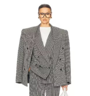 Pinstripe Double Breasted Blazer