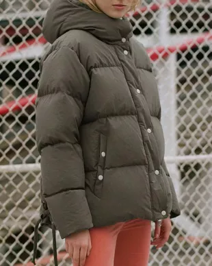 Leonard Puffer Coat in Army Green