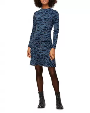Animal Print Flounce Dress