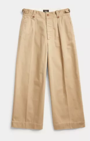 Cropped Cotton Wide-Leg Pant