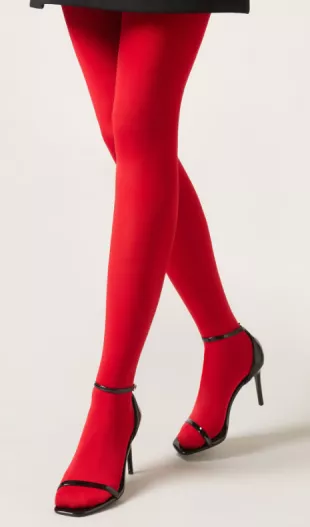 ’50 Denier Tights in Dark Red