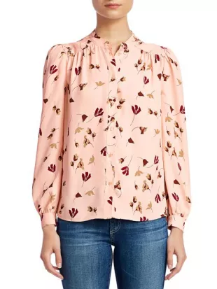 Myella Floral Mandarin Collar Blouse