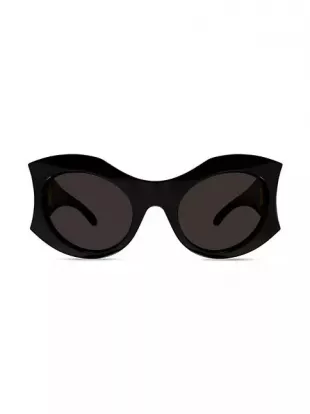 Hourglass Logo Cat-Eye Sunglasses In Black