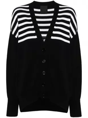 4G Striped Cardigan