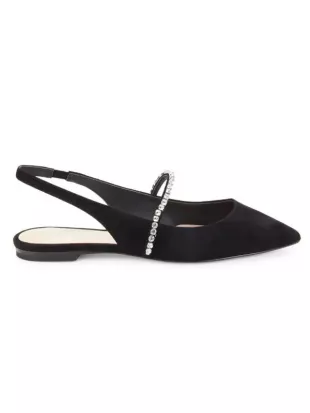 Crystalline Slingback Suede Flats
