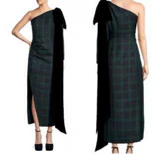 Born on Fifth Jennings Womens Blue Plaid Maxi Dress
