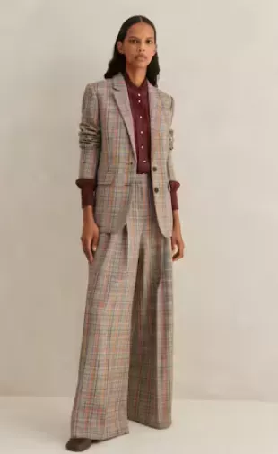 Multi Check Pleat Front Man Pant