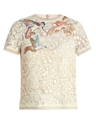 REDValentino Haut en dentelle macramé à broderie oiseaux Femme Crème Prêt-à-porter Hauts [1072939] - €166.56 : RED Valentino Fracne, RED Valentino Robe Soldes
