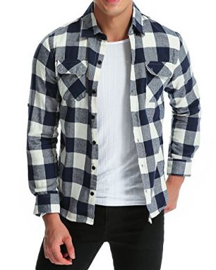 Chemise Homme Montbell Manches Longues – Plaid Multicolore, Coton Léger – Taille M