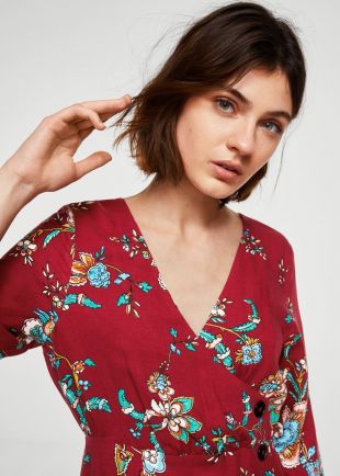 Robe cache cœur à fleurs