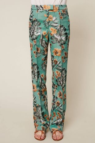 Pantalon large imprimé floral