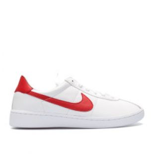 White Leather Nike Bruin shoes with red swoosh worn by Marty McFly (Michael  J. Fox) as seen in Back to the Future | Spotern
